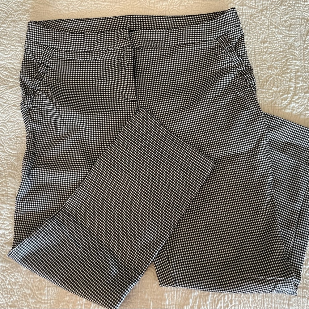 Cynthia Rowley Black and White Checkered Ankle Pants